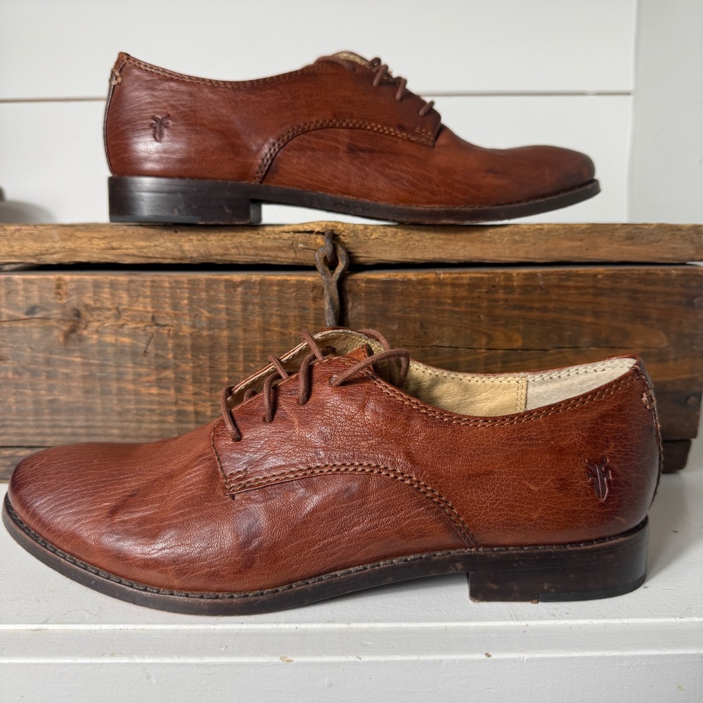 Frye Oxford Women 9M Ana Up Leather Classic Low Heel 3471000-COG